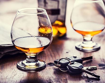 Driver getting ready to drive drunk