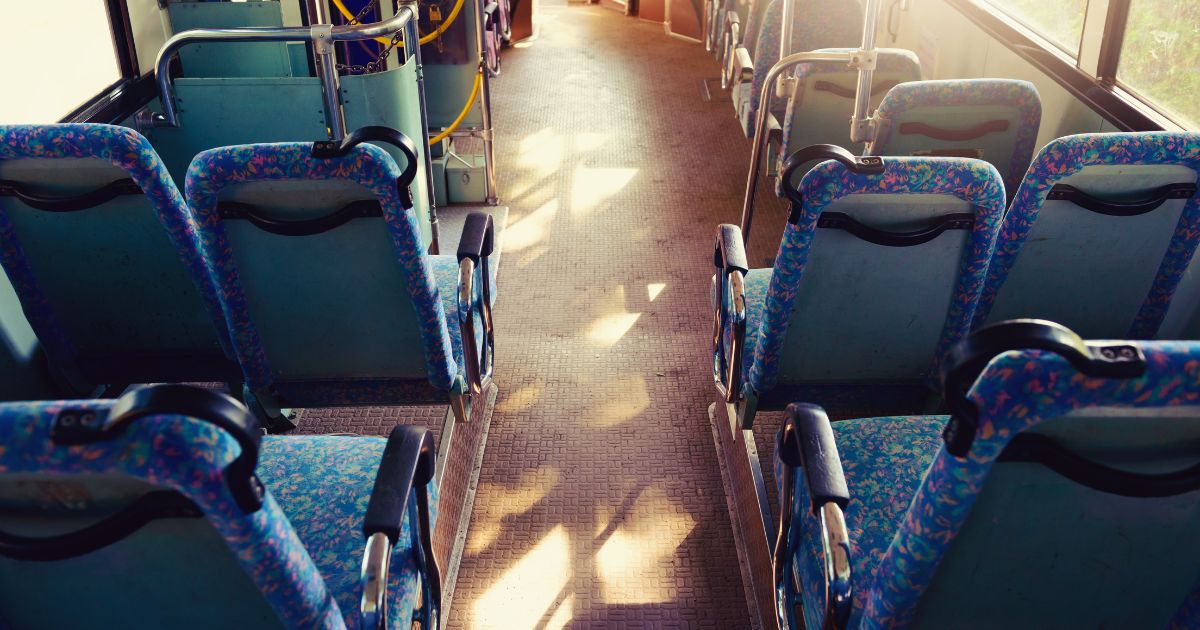 inside of a bus