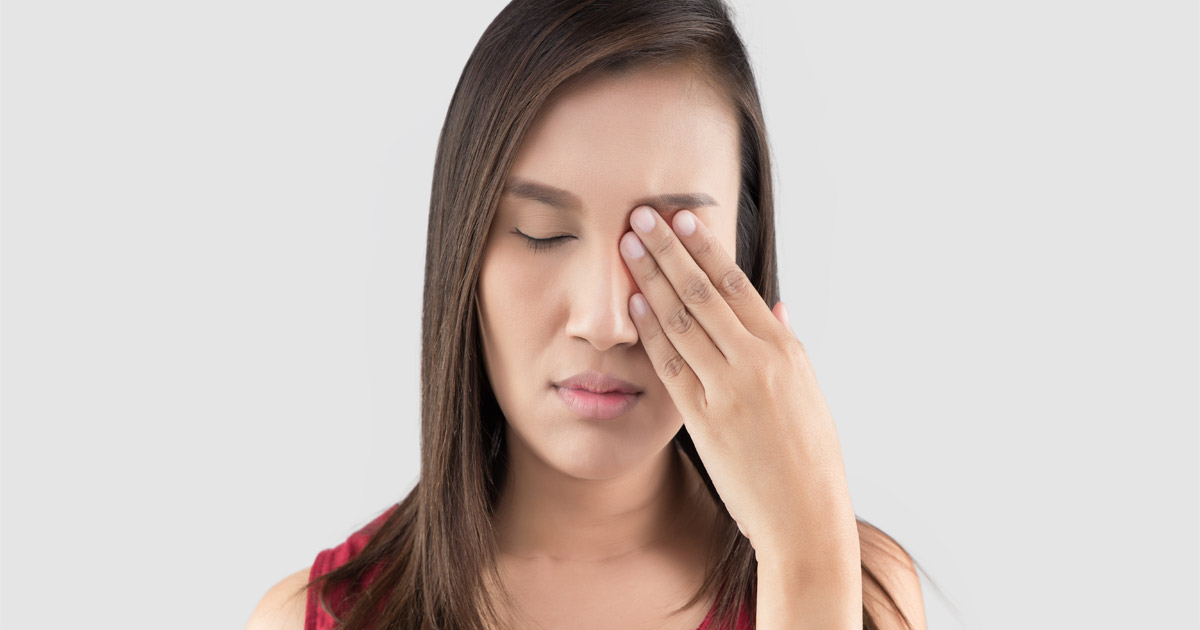 Eye injury stock image